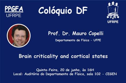 COLLOQUIUM 06/20/2024: "Brain criticality and cortical states"